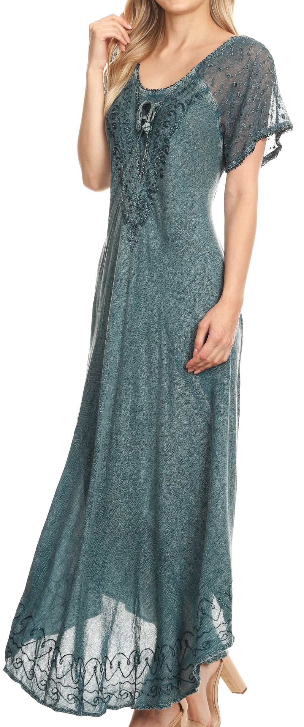 Egan Embroidered Caftan Dress & Cover-Up