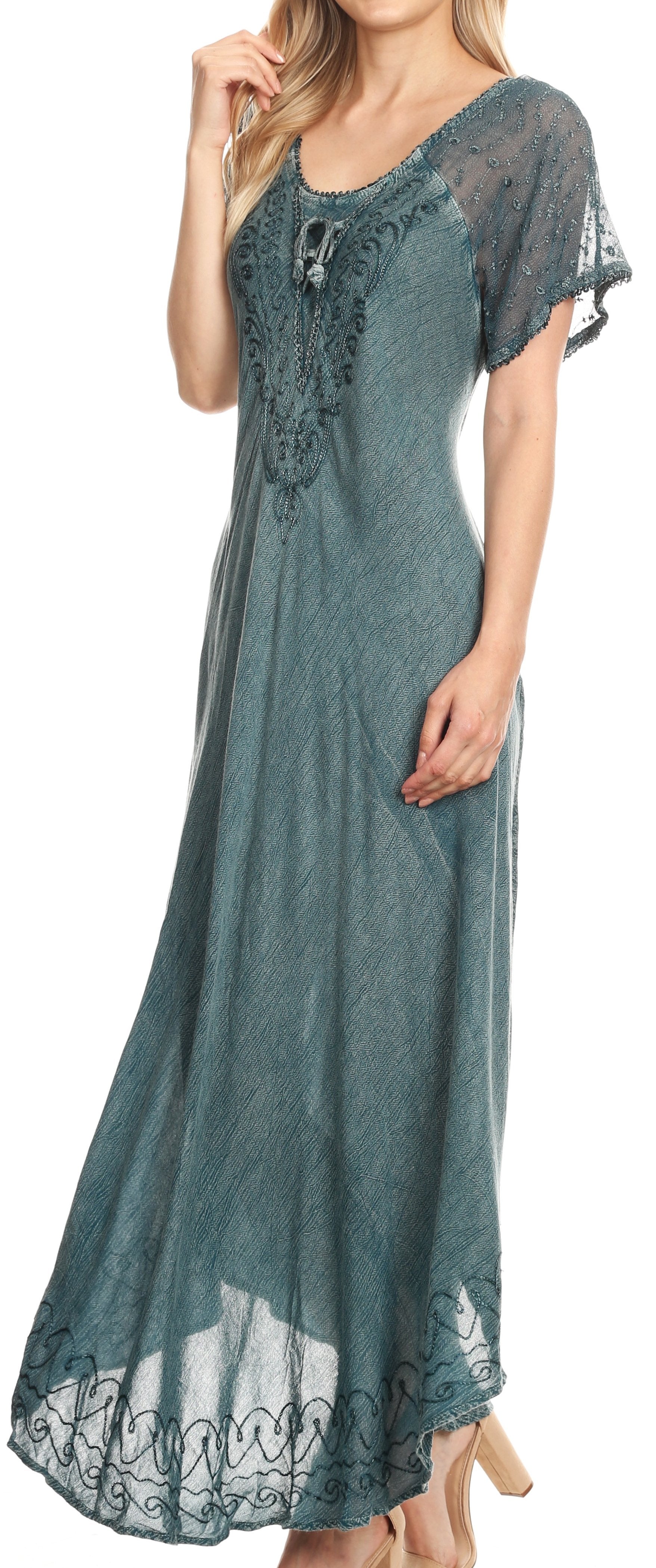 Egan Embroidered Caftan Dress & Cover-Up