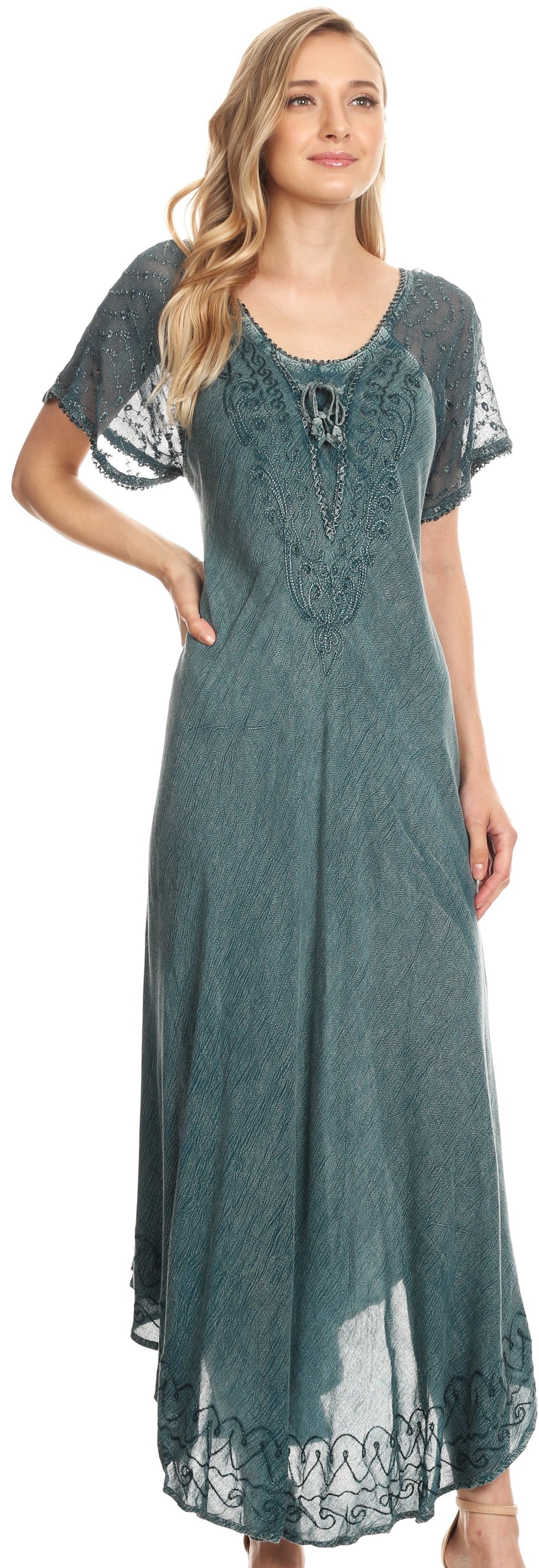Egan Embroidered Caftan Dress & Cover-Up