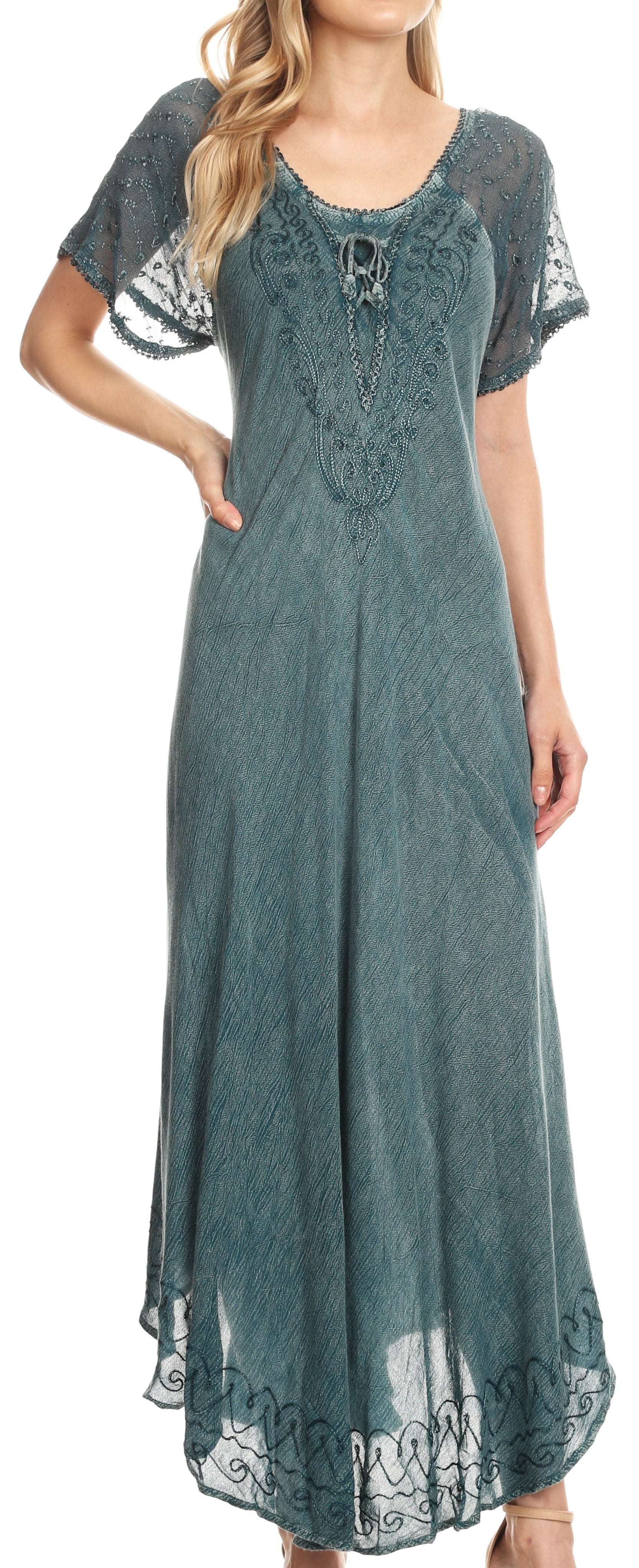 Egan Embroidered Caftan Dress & Cover-Up