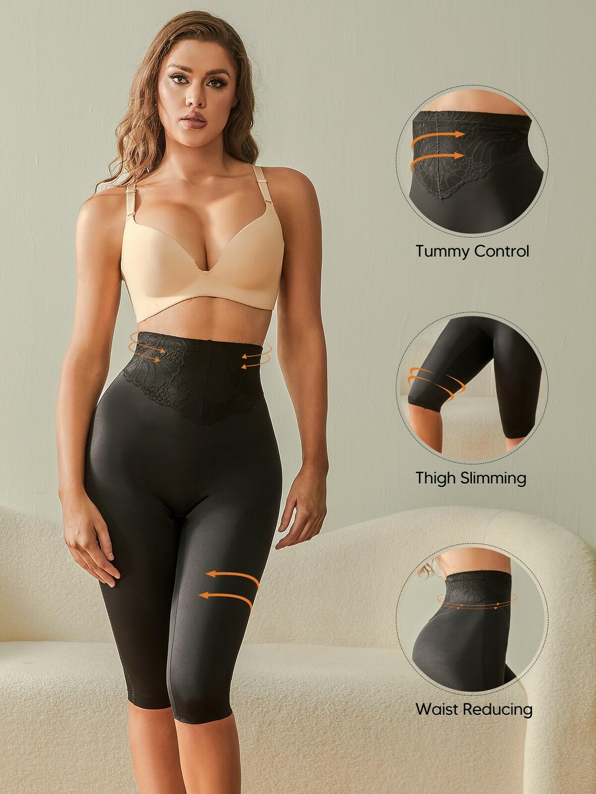 High-Waisted Shaping Shorts — Black, 3XL