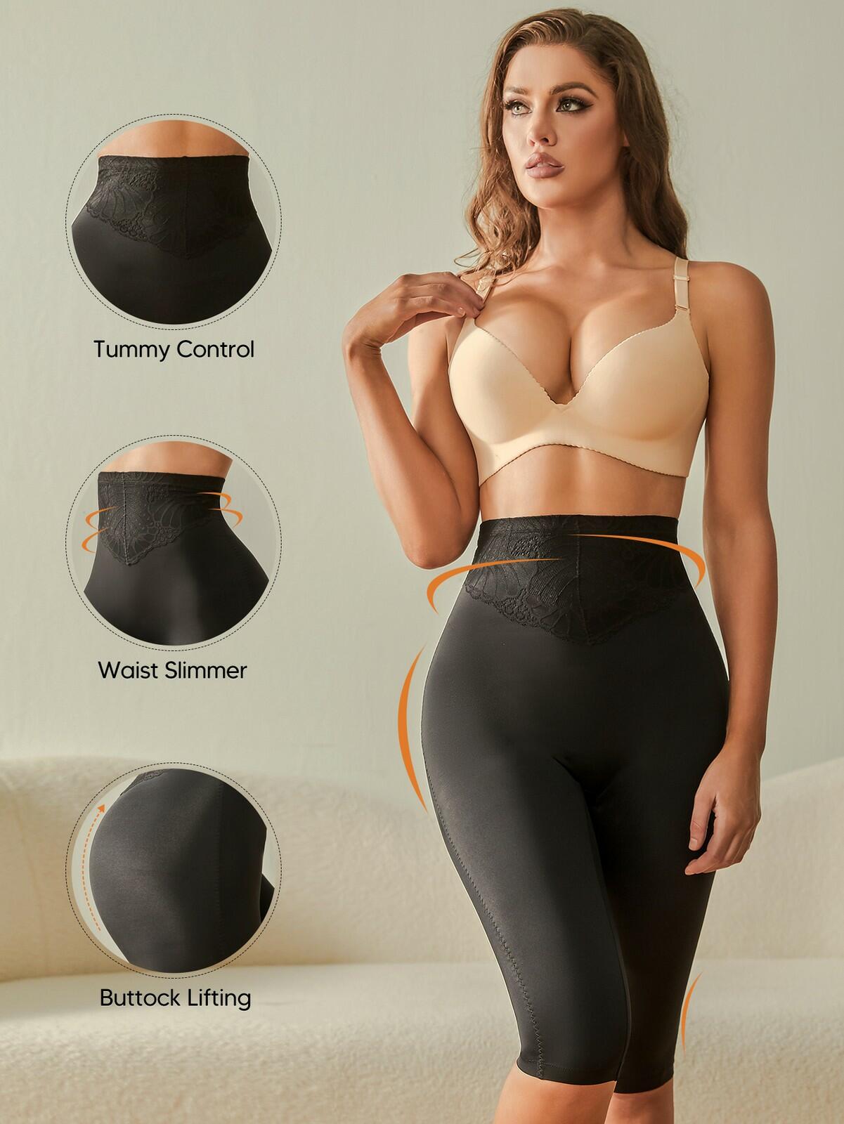 High-Waisted Shaping Shorts — Black, 3XL