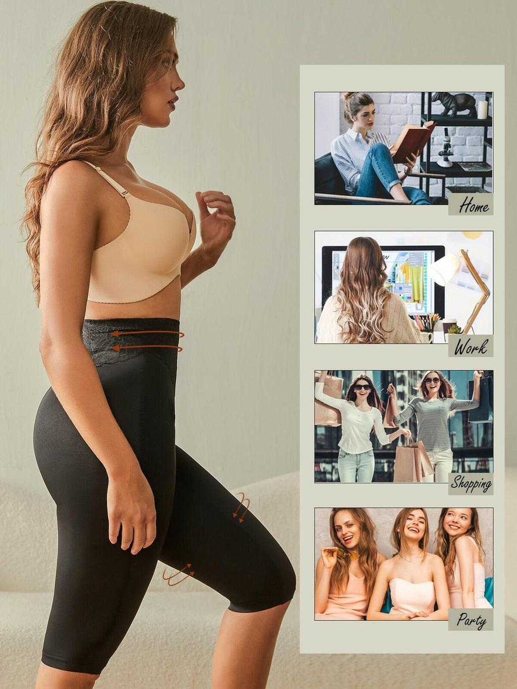 High-Waisted Shaping Shorts — Black, 3XL